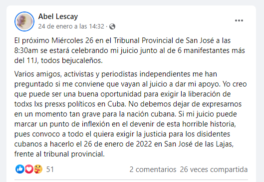 Post de González Lescay.