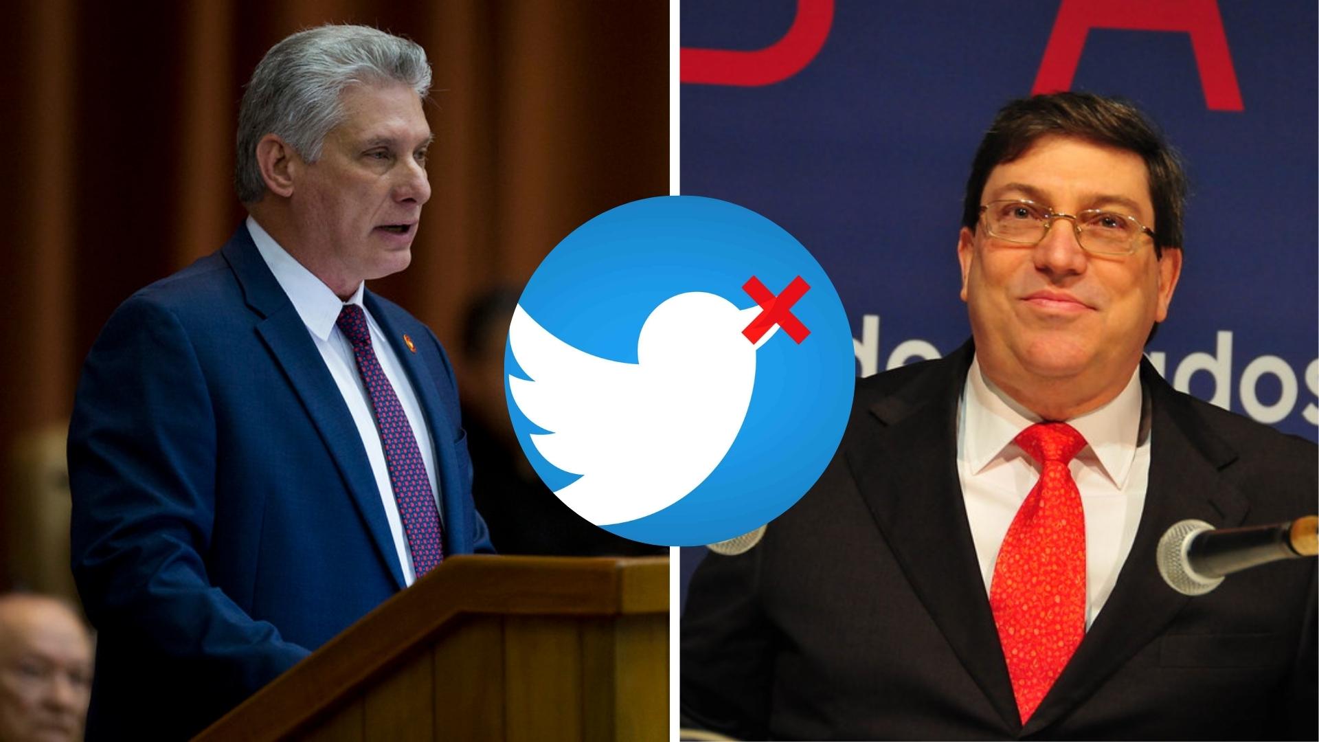 Miguel Díaz-Canel, Bruno Rodríguez y Twitter. Fotomontaje: ADN Cuba