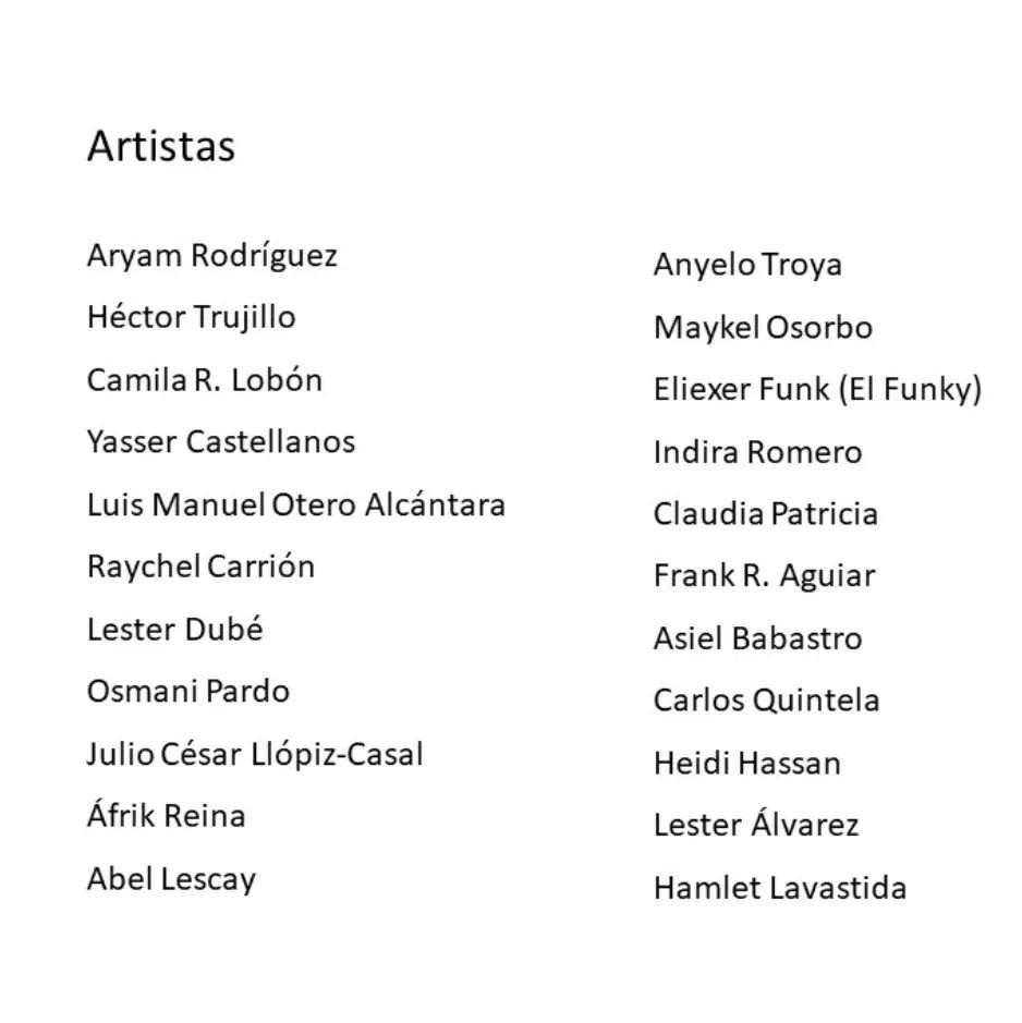 Lista de artistas invitados.