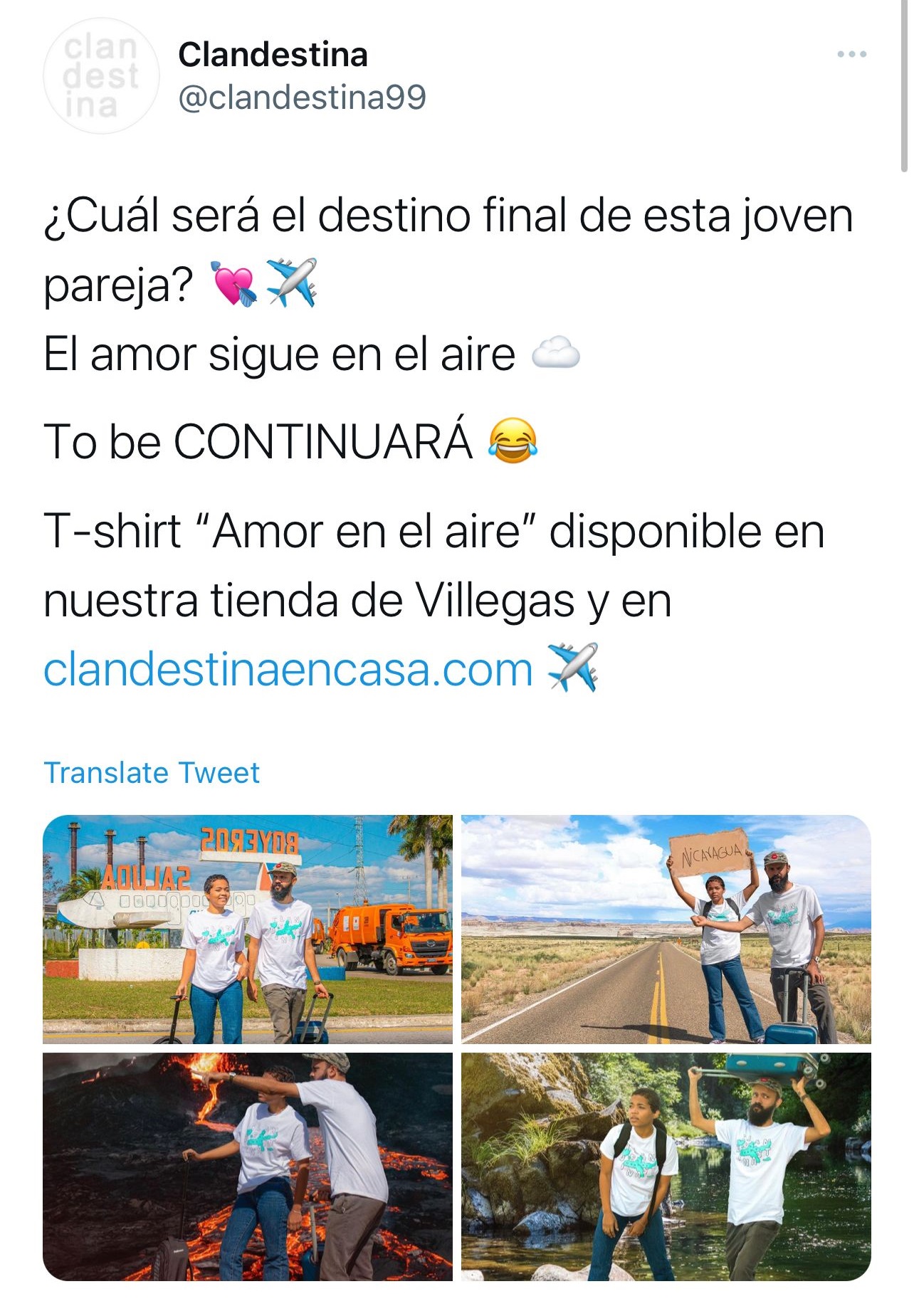 Clandestina provocó comentarios de crítica con este post del 5 de febrero