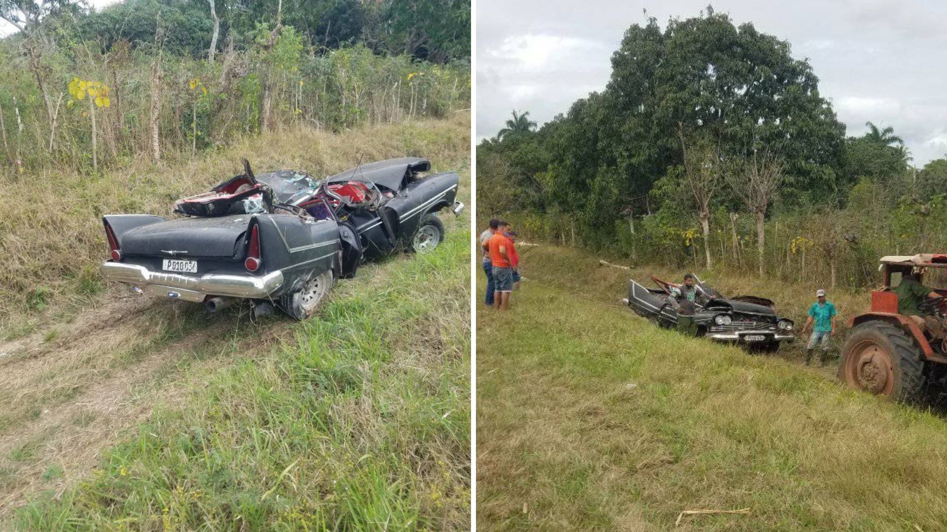 Agregó que viajaba solo el chofer en un auto antiguo color negro, quien perdió el control del vehículo y habría fallecido.