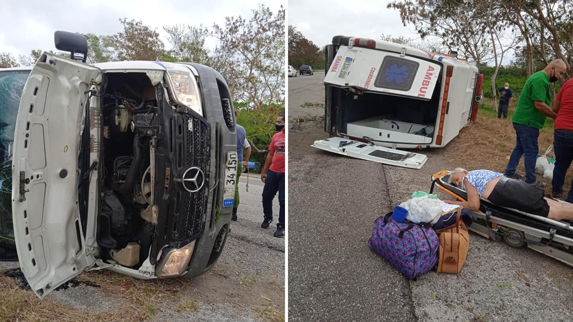 Paramédicos atienden a la anciana que viajaba en el vehículo