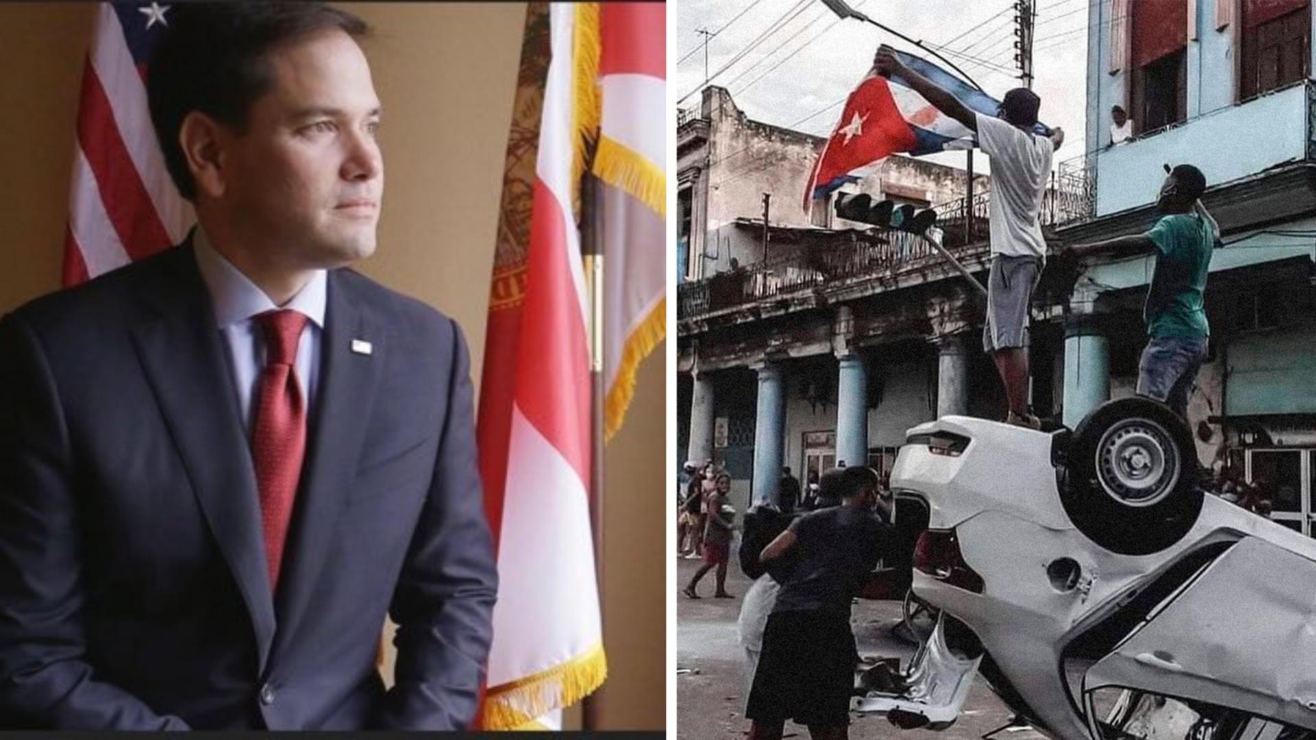 Marco Rubio y protestas del 11J