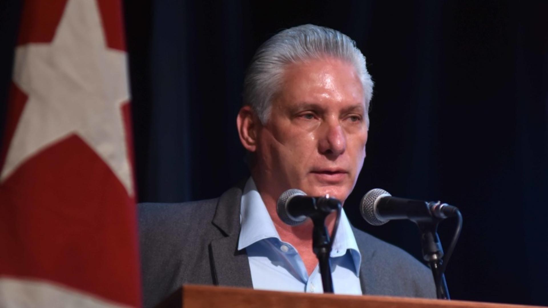 Miguel Díaz Canel da un discurso. Foto: ACN