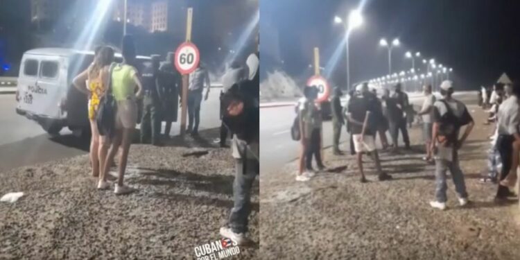 Policía detiene a joven en el Malecón de La Habana