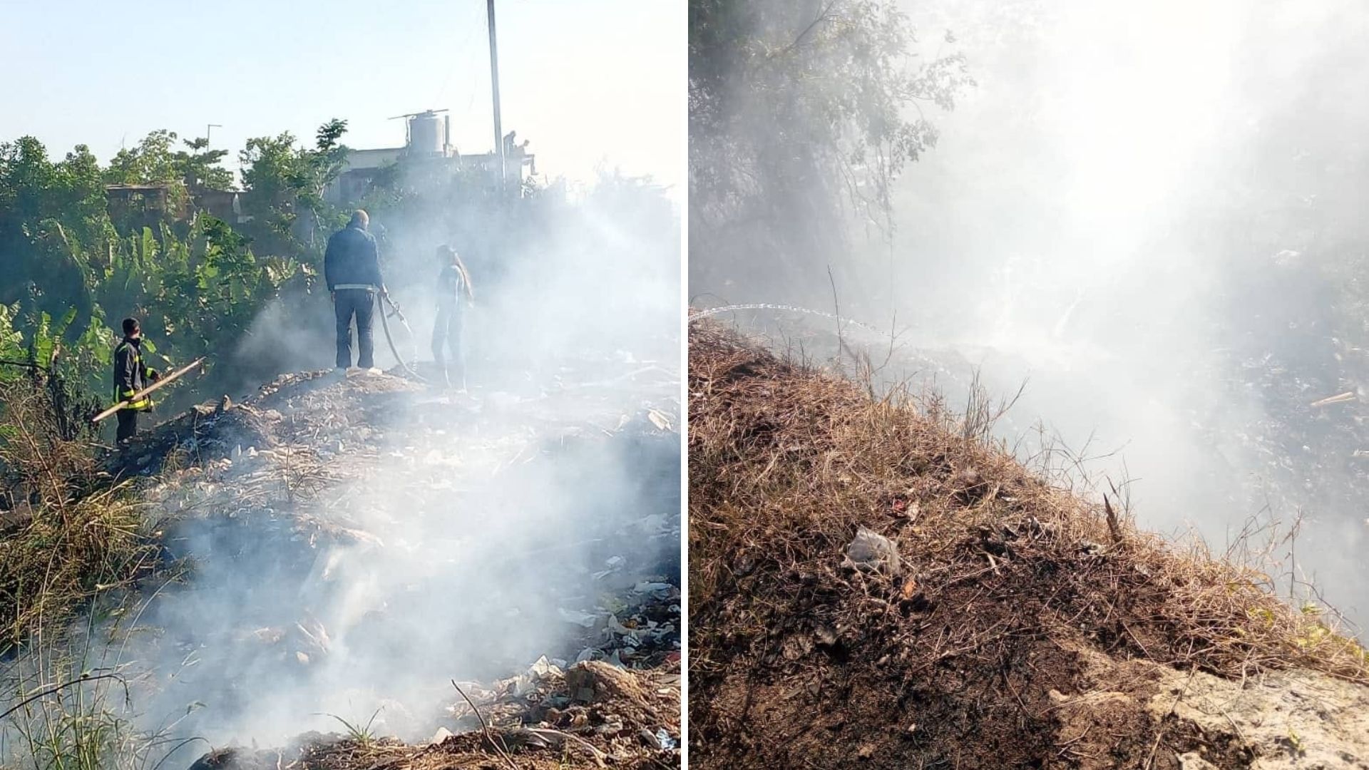 La gran columna de humo se elevó a un kilómetro aproximadamente, lo que afectó a unas 500 personas de los alrededores de la zona