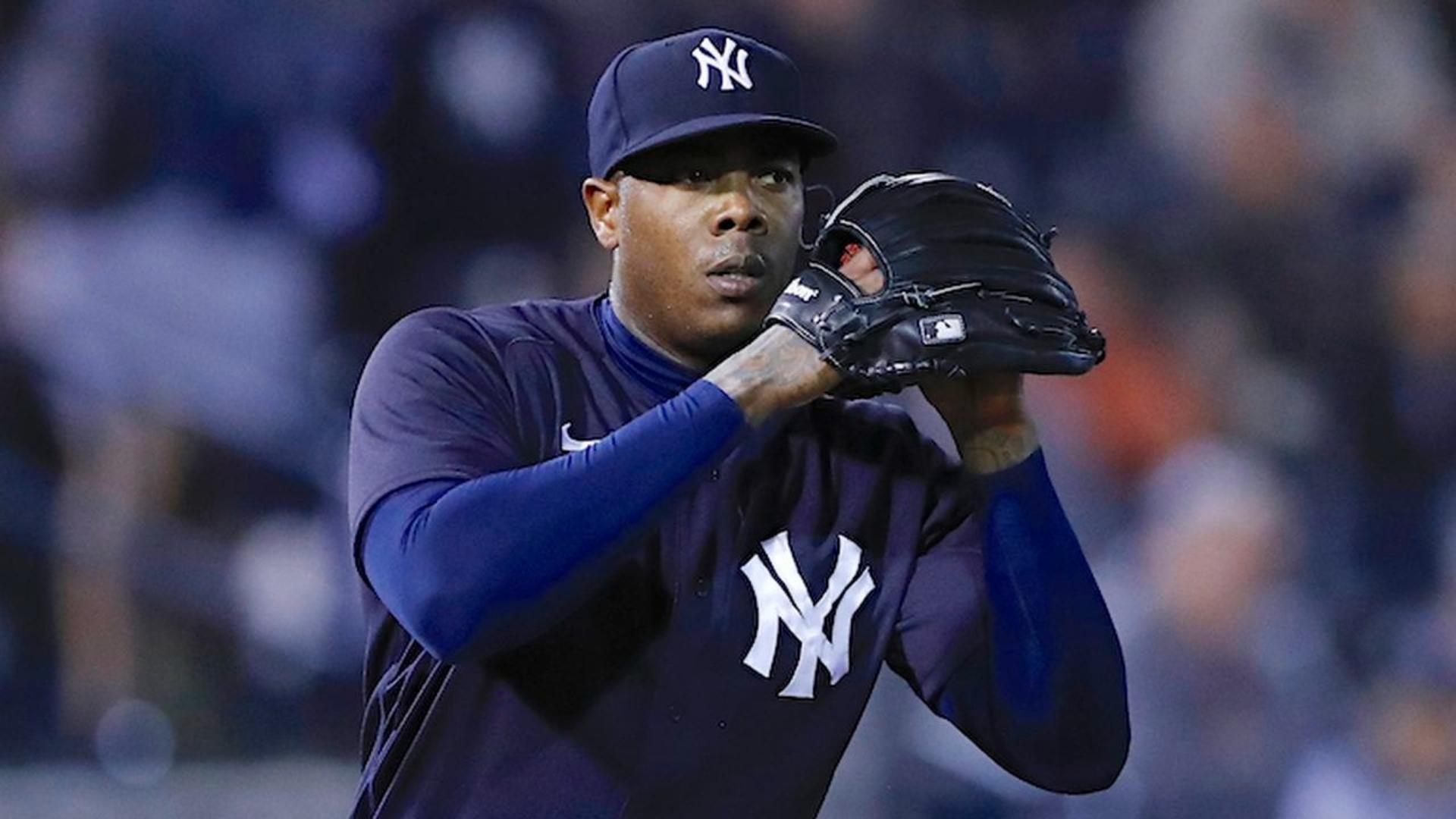 El lanzador relevista de los Yankees de Nueva York, Aroldis Chapman