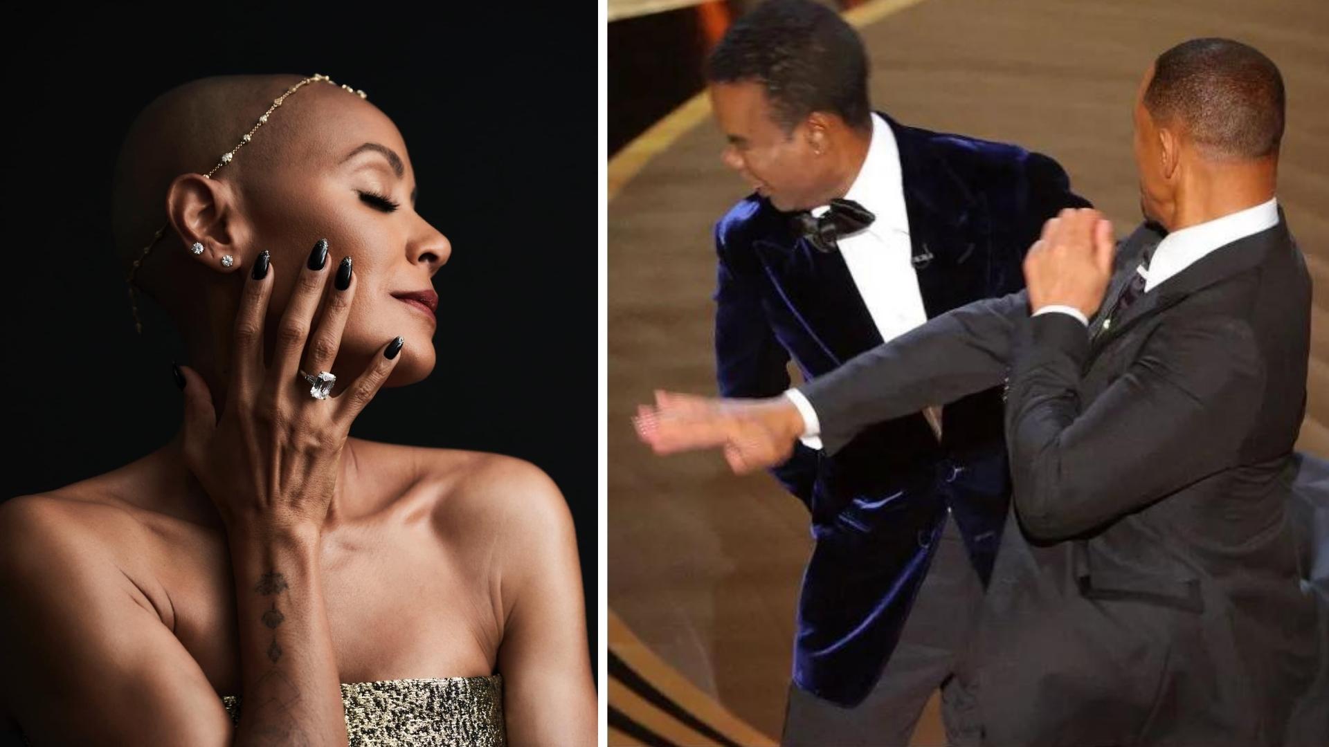 Jada Pinkett Smith y bofetada de Will a Chris Rock. Collage: ADN Cuba