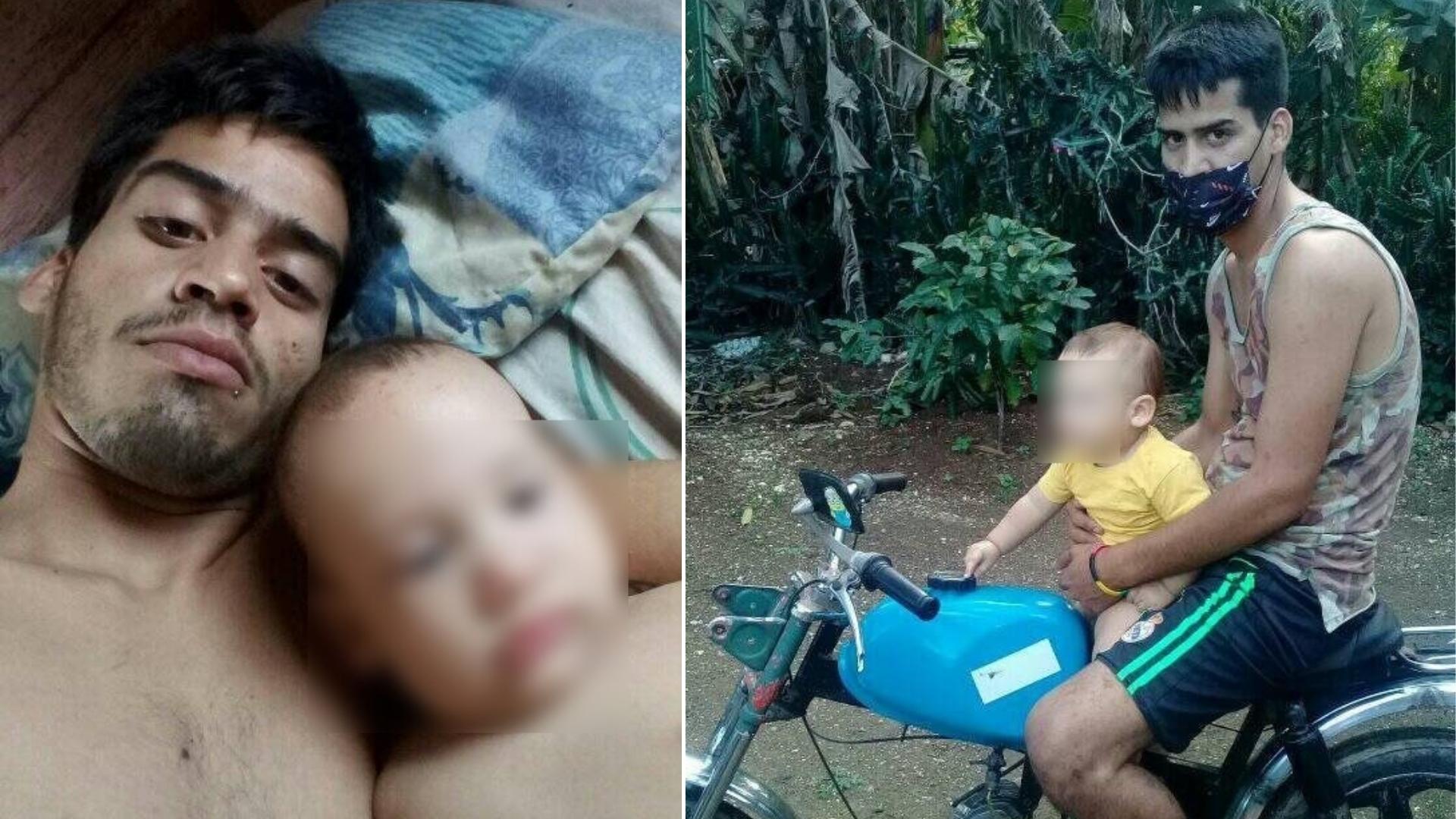 Cubano Abran Avilés Carballo y su hijo