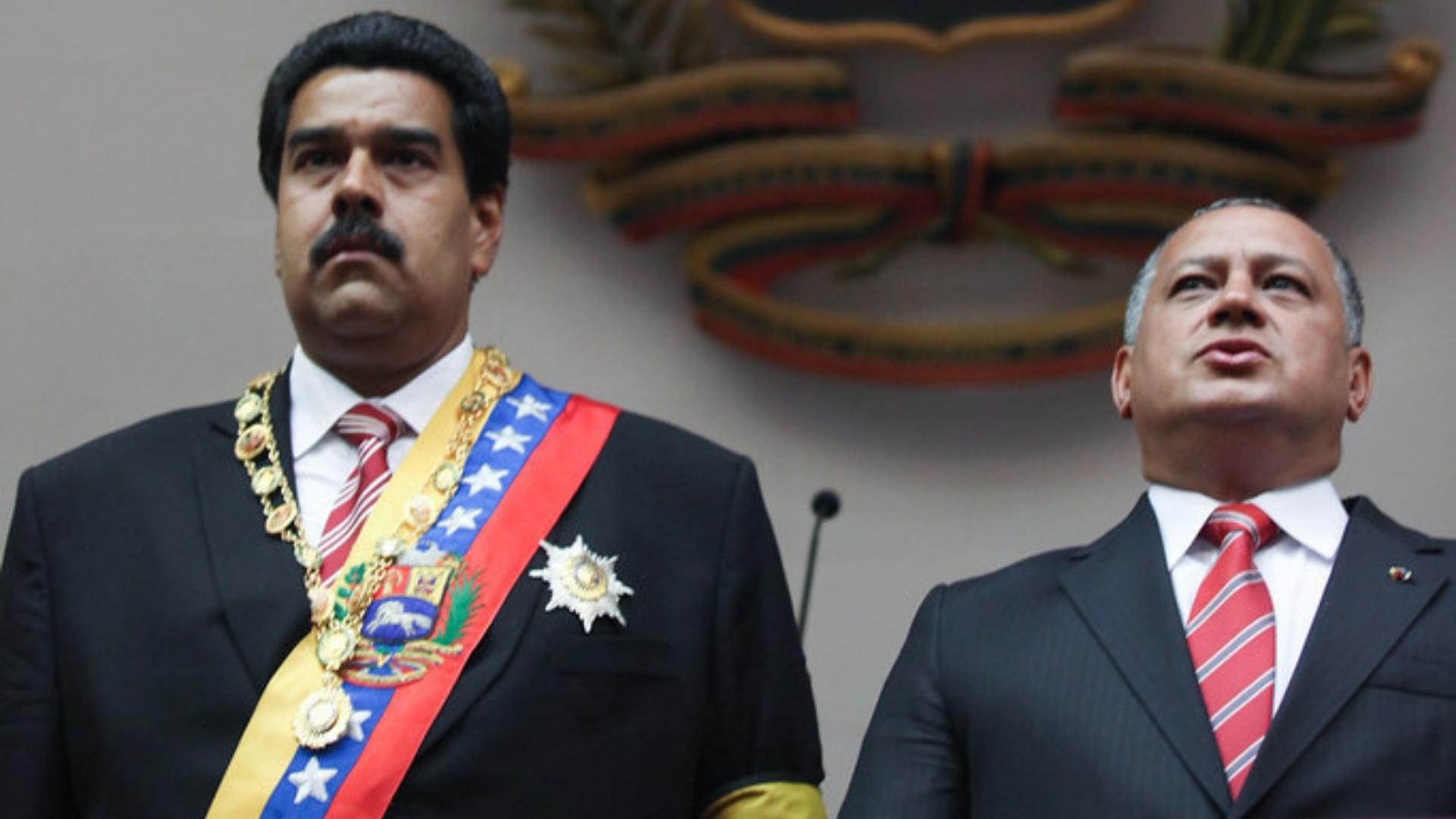 Dictador de Venezuela Nicolás Maduro y su mano derecha, Diosdado Cabello.