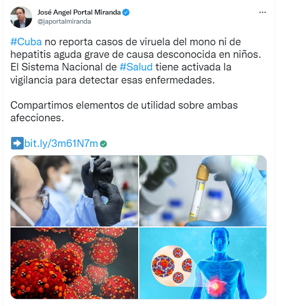 Publicación del ministro de Salud.