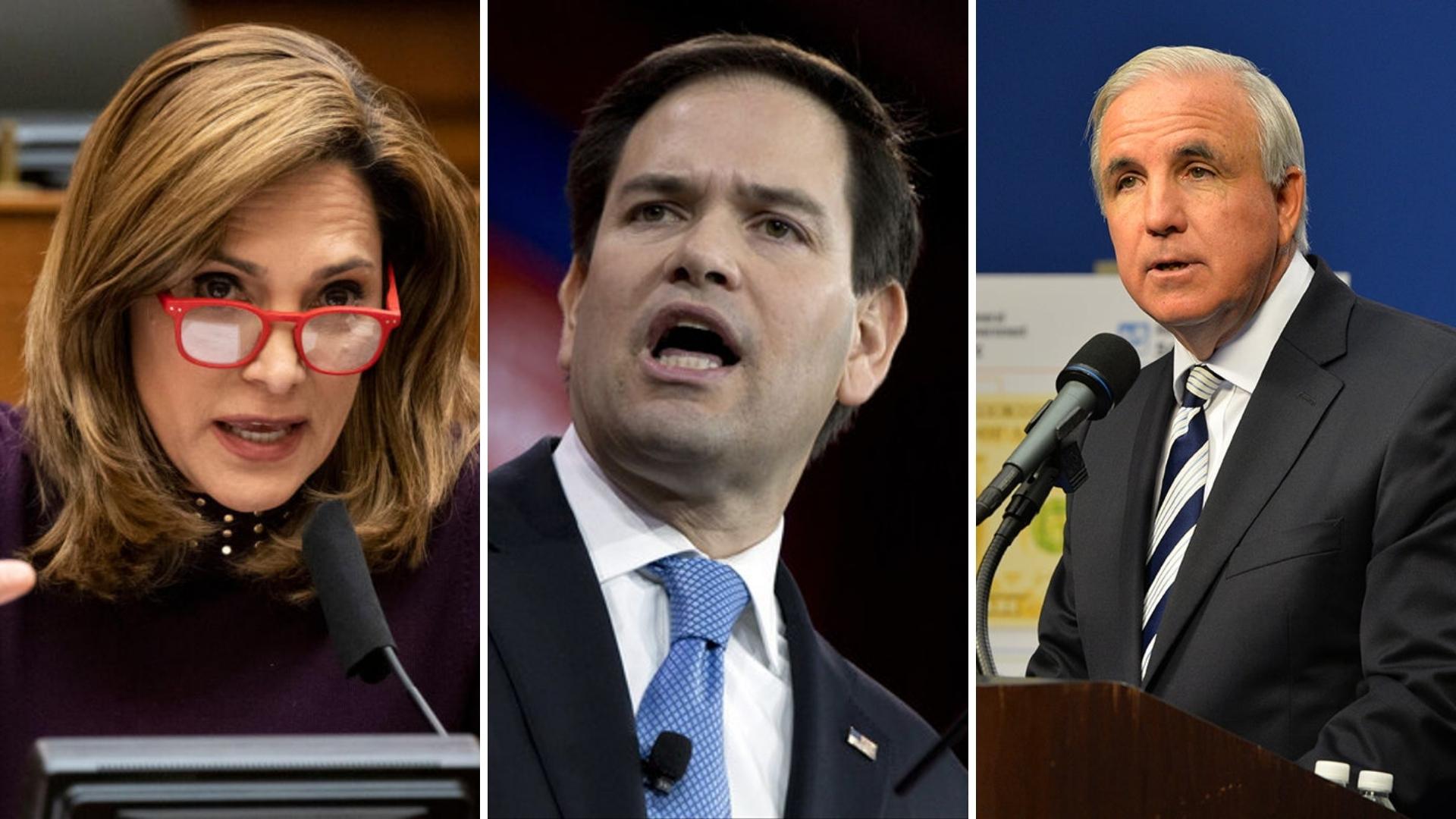 María Elvira Salazar, Marco Rubio y Carlos Giménez (ADN Cuba)