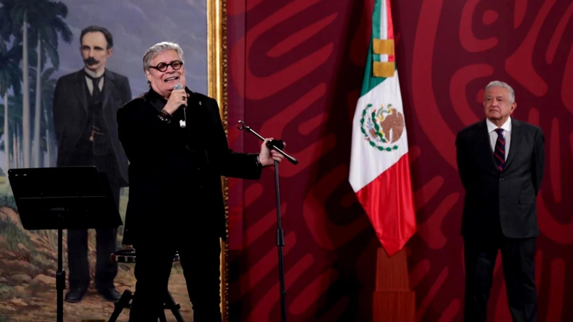 Amaury Pérez durante su intervención en La Mañanera (Foto: El Universal)