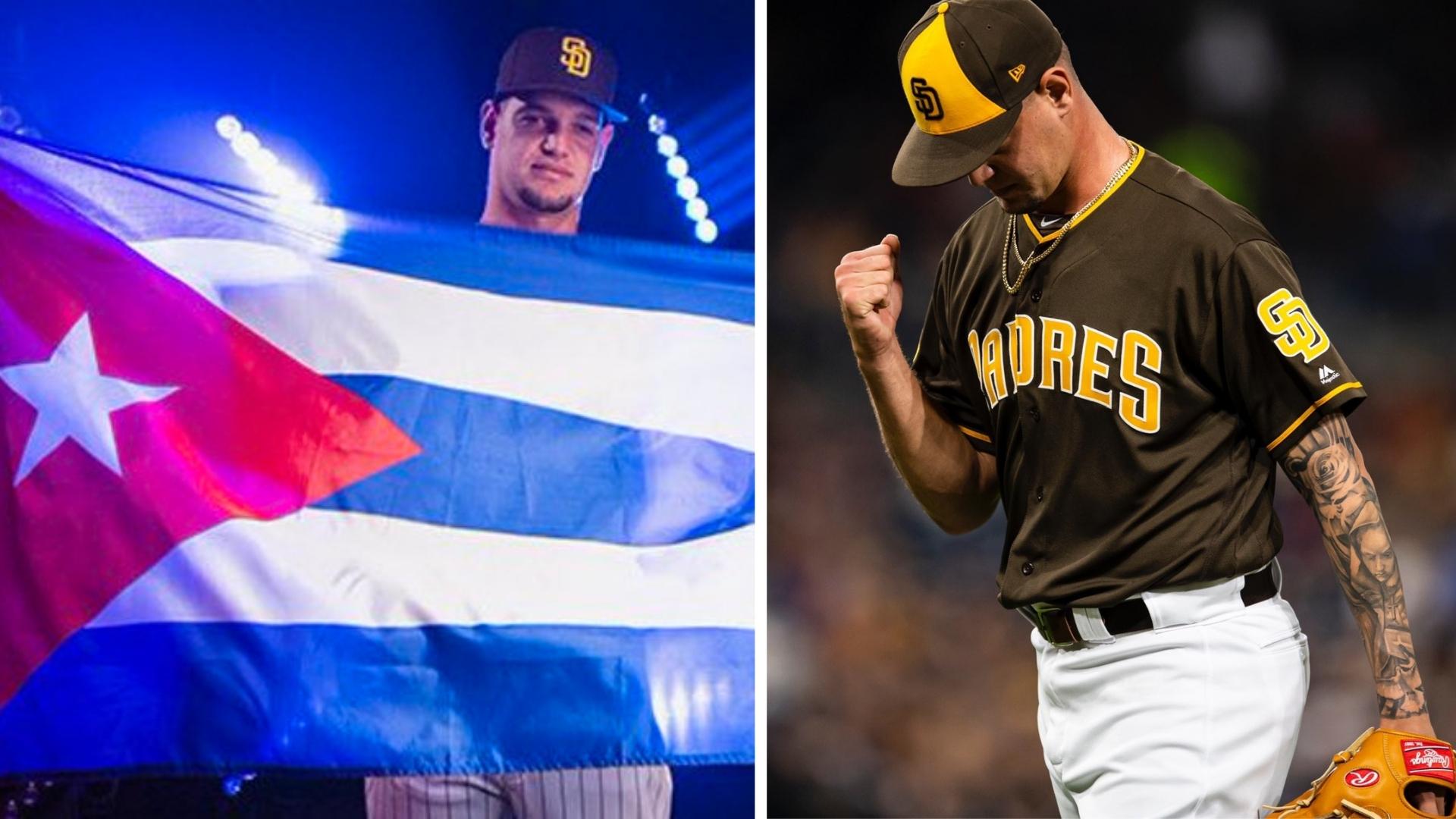 Cubano Michel Báez llamado a MLB con los Padres de San Diego. Fotomontaje: ADN Cuba