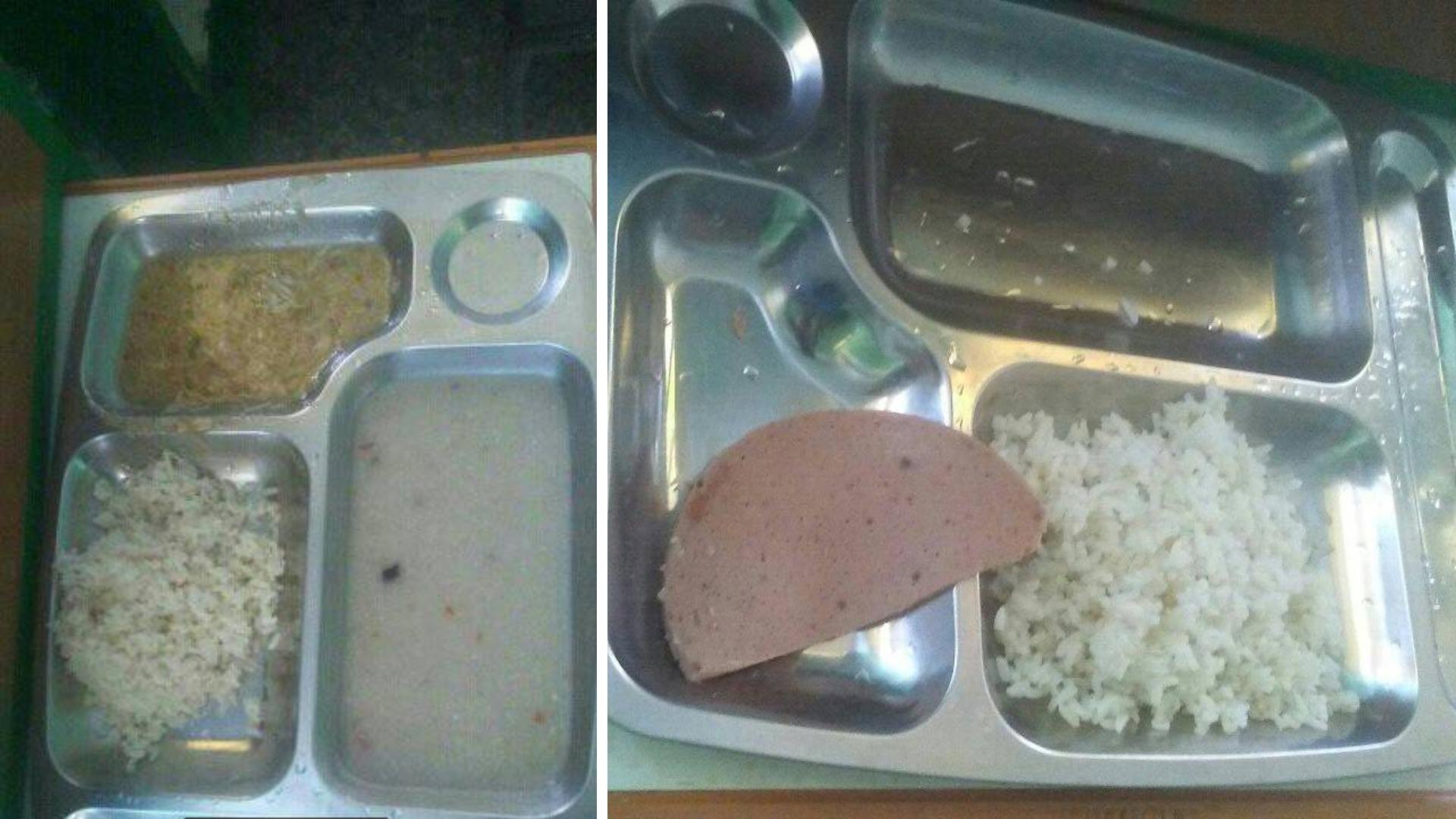 Comida que recibe embarazada en hospital de Cuba.