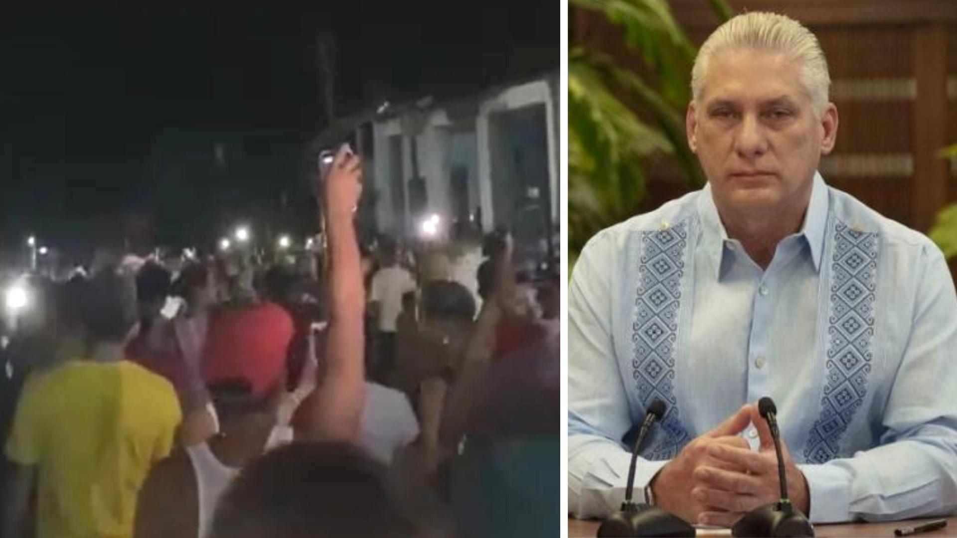 Protesta en nuevitas y presidente Miguel Díaz Canel