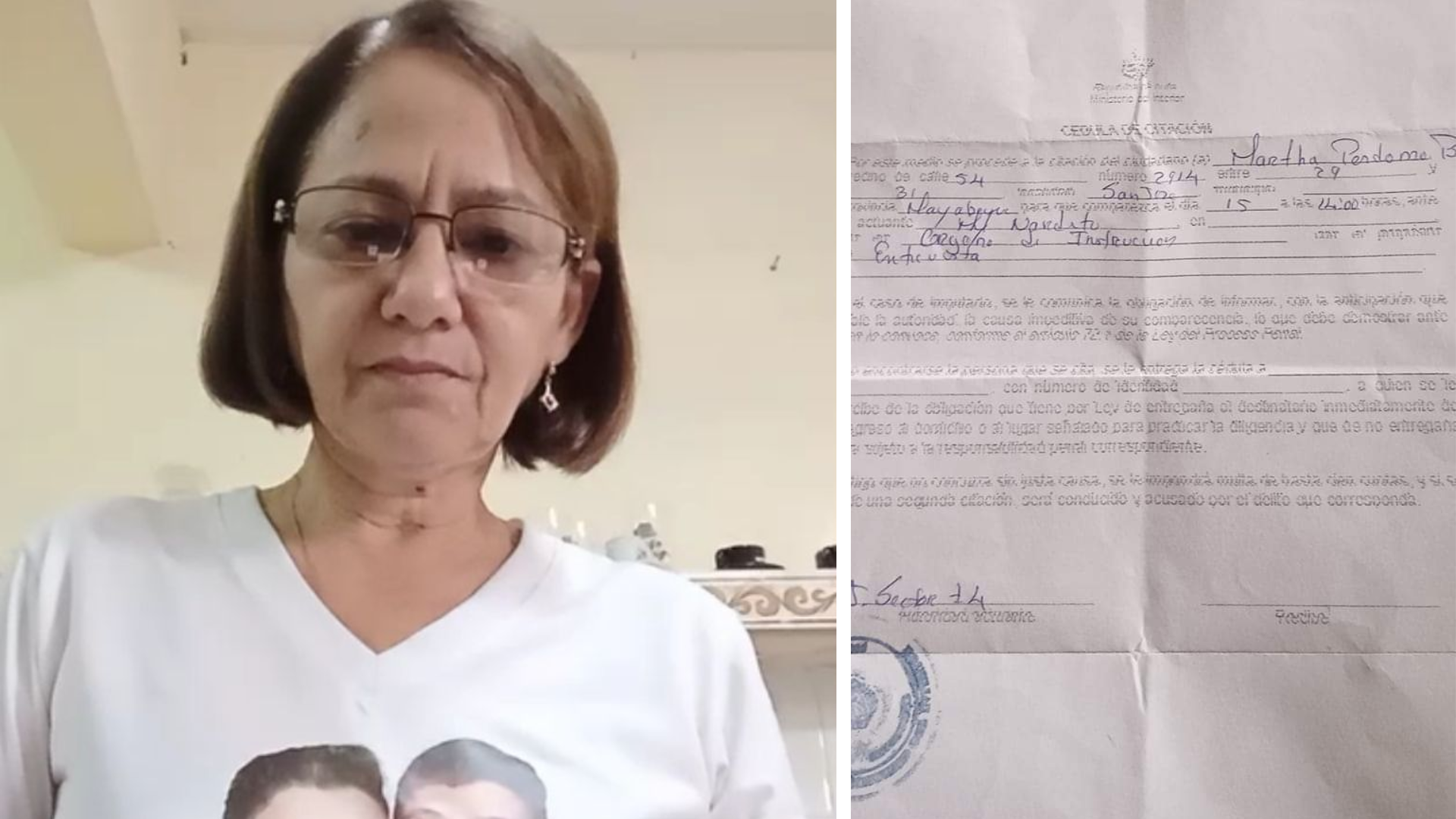 Marta Perdomo también es citada por la policía política