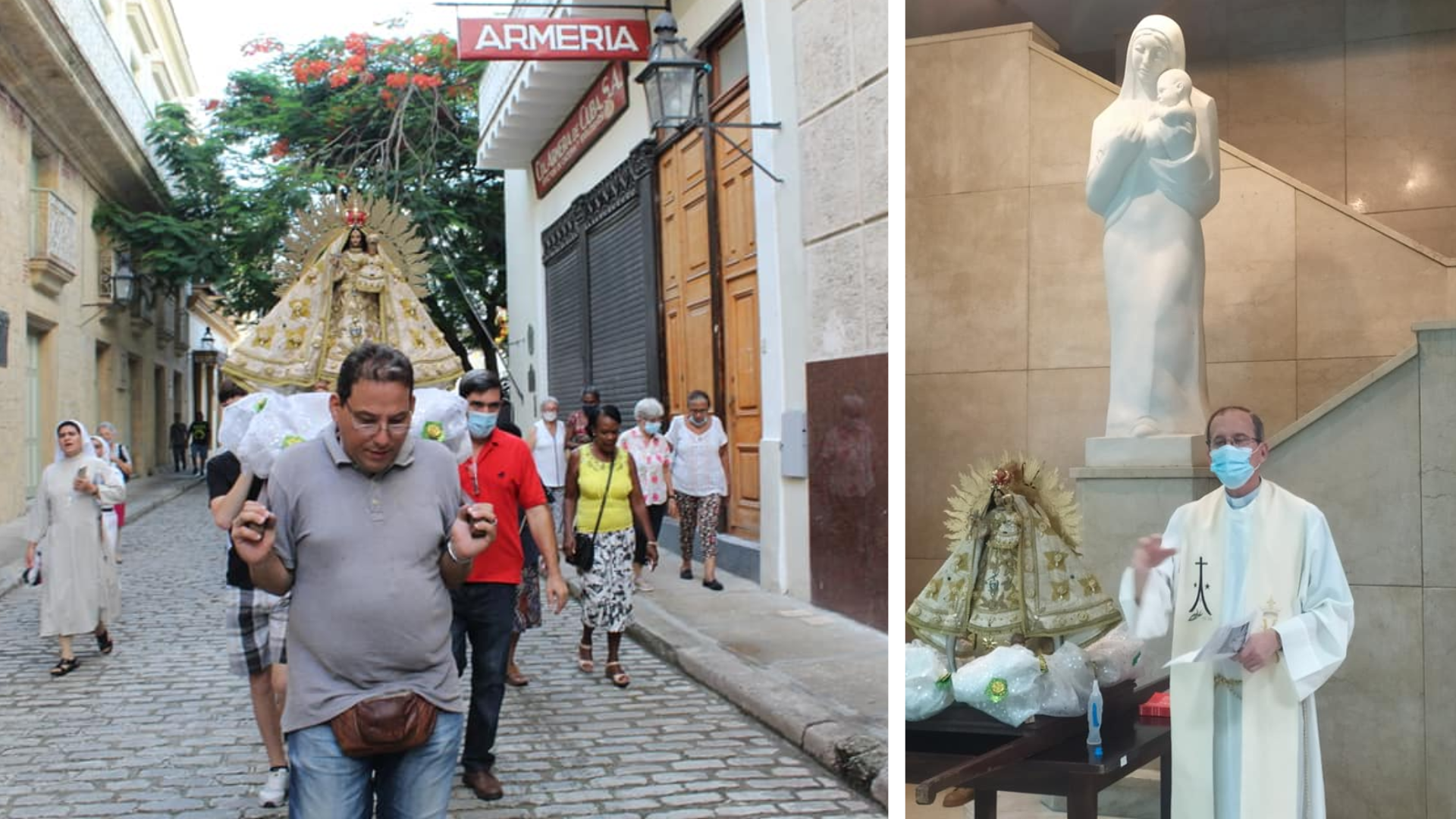 Patrona de Cuba visita a gestantes en La Habana Vieja