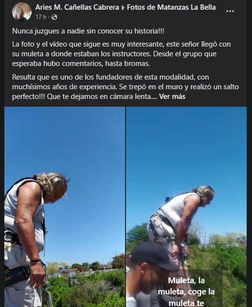 Cubano lanzándose del puente matancero "Antonio Guiteras"
