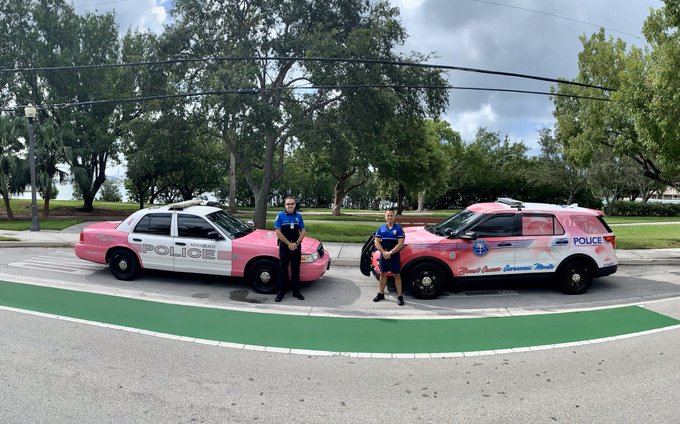 Patrulleros en Miami Beach. /Foto: Twitter