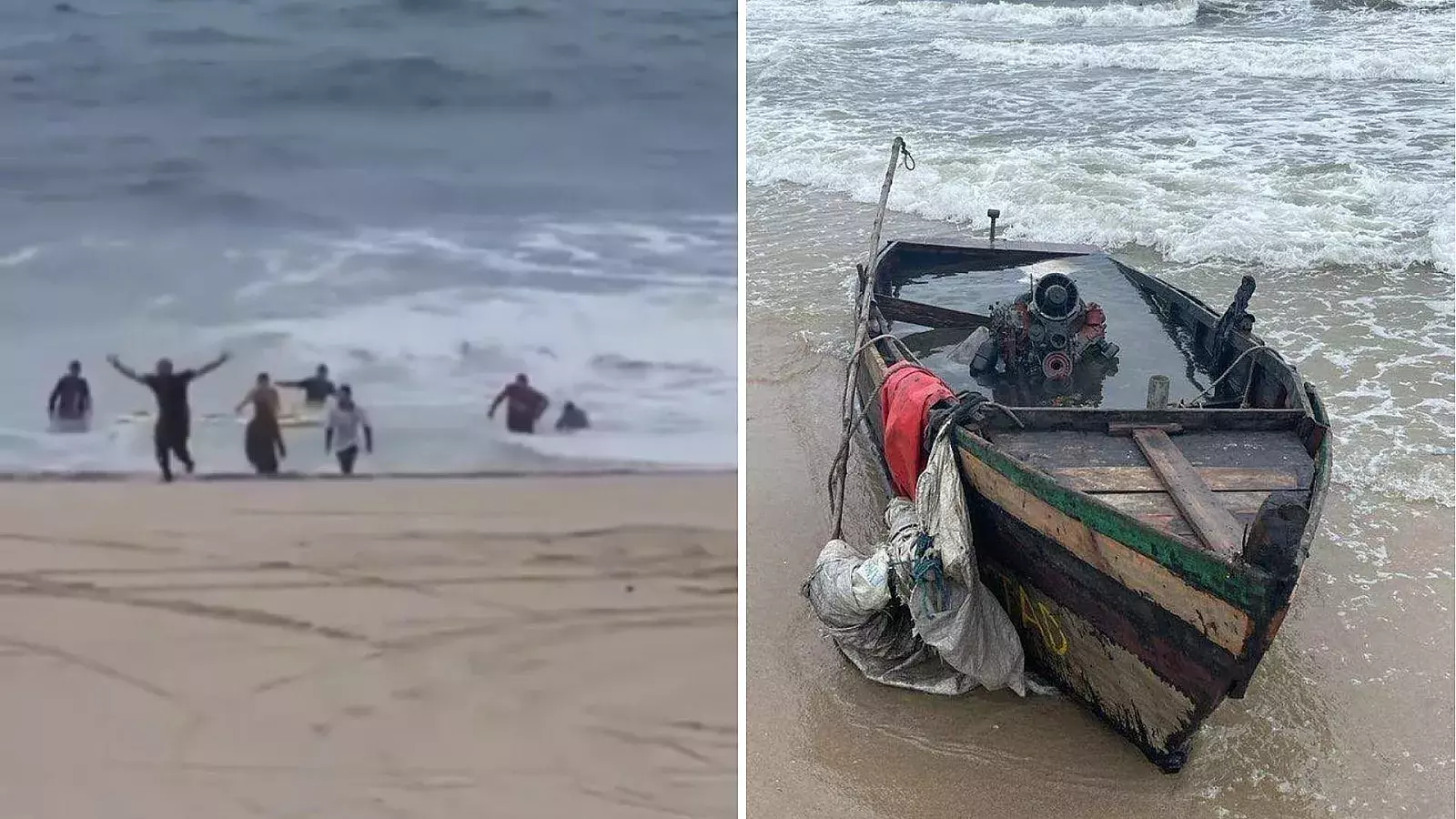 Balseros cubanos llegan a Florina en medio de tormenta por Ian