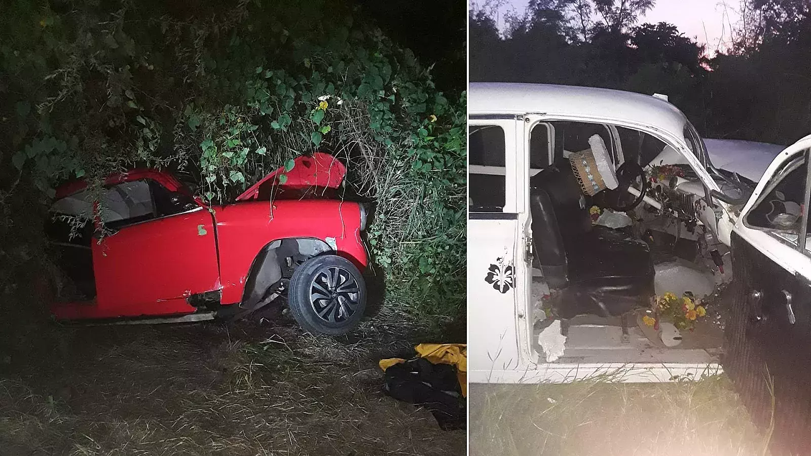 Autos accidentados en Güines, Cuba
