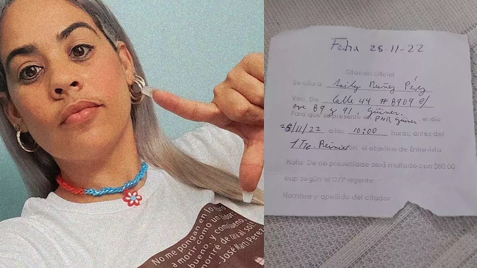 Activista Saily Núñez