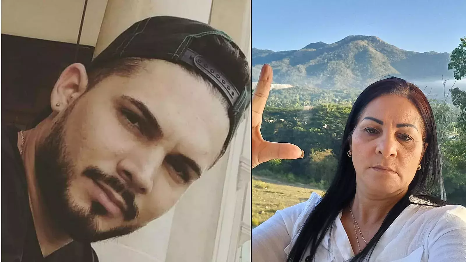 Prisionero político cubano Ángel Jesús Véliz Marcano y su madre