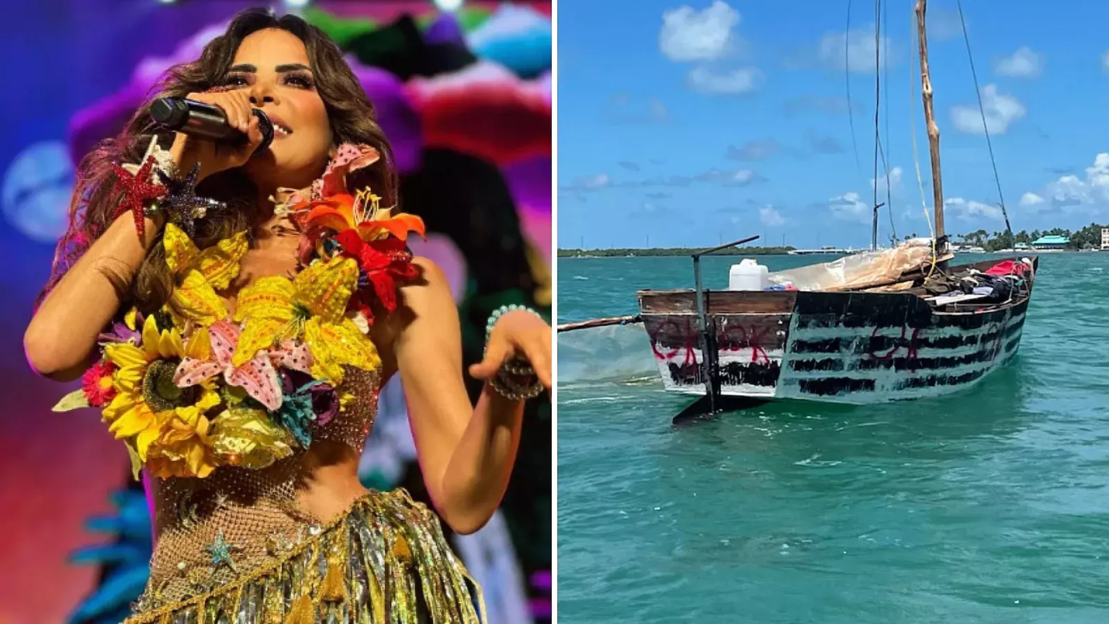 Gloria Trevi rinde homenaje en Florida a balseros cubanos