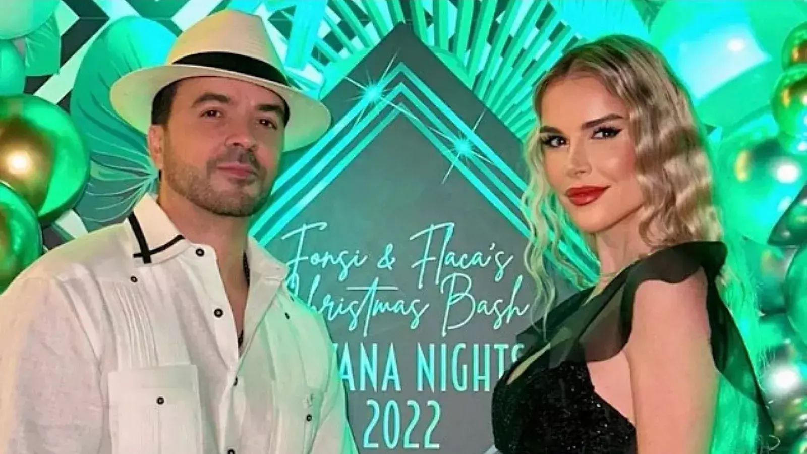 Luis Fonsi y su esposa en fiesta cubana de Navidad