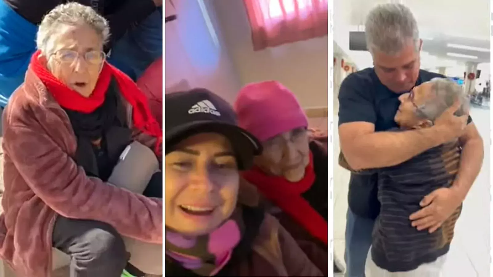 Las imágenes compartidas por Pentón también muestran el emotivo momento en que la adulta mayor se reunió con su familia