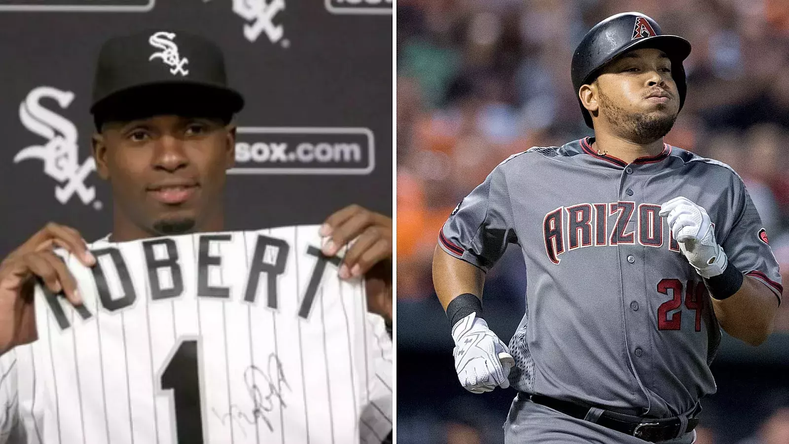 Peloteros cubanos Luis Robert y Yasmany Tomás