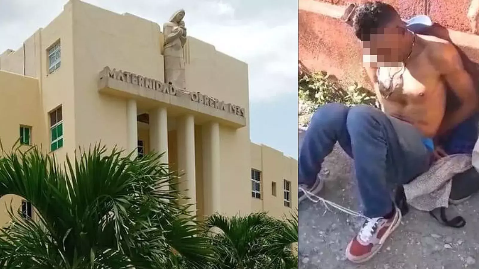Hospital de Maternidad obrera y supuesto adrón capturado en el Bahía