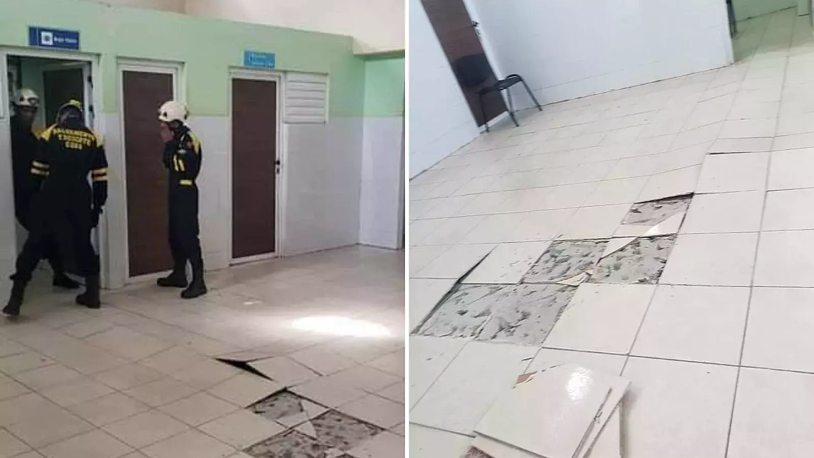 Así se levantó el piso del hospital camagüeyano esta semana