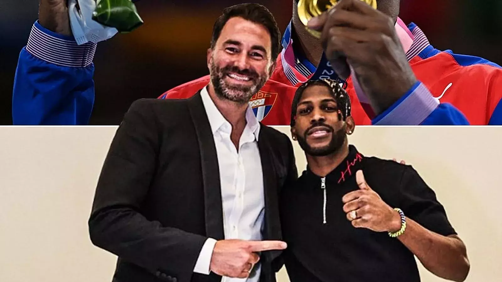 Boxeador cubano Andy Cruz en la firma con Matchroom Boxing