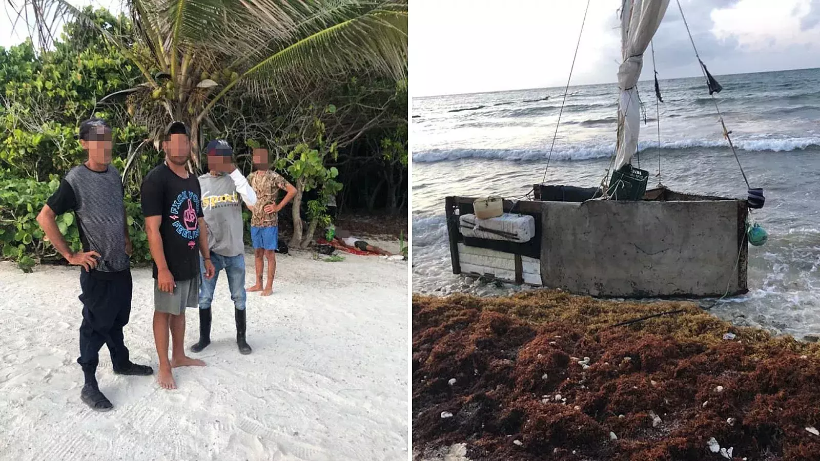 Balseros cubanos interceptados en playa de México