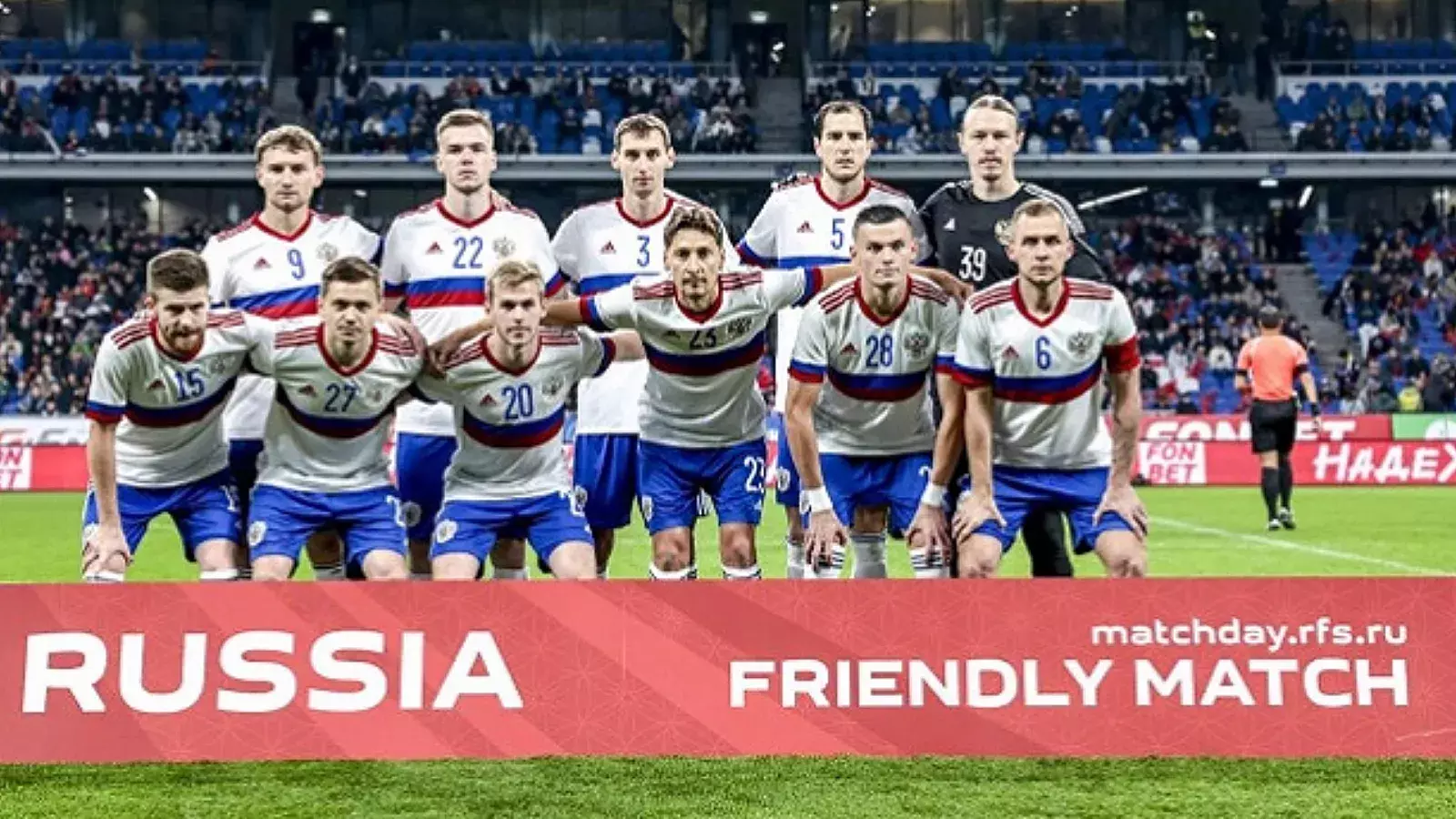 Equipo de fútbol de Rusia en amistoso contra Cuba