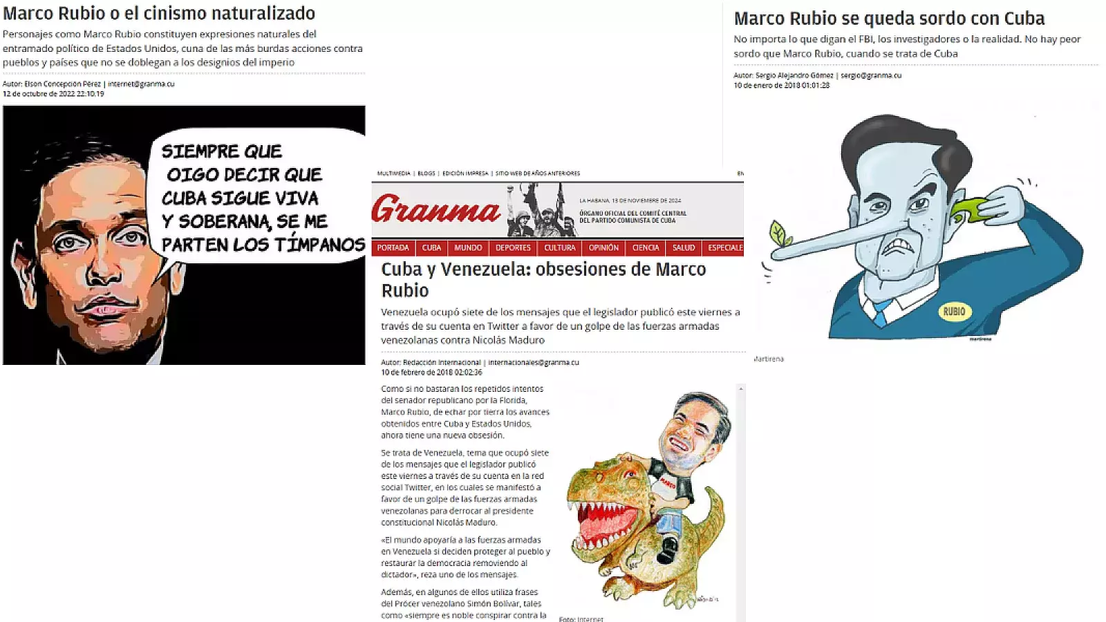 Los diarios oficialistas del régimen cubano atacan a Marco Rubio