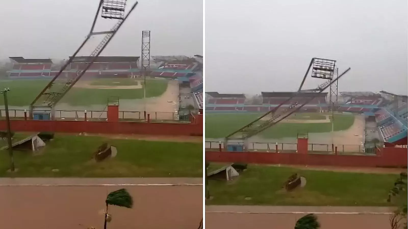 Estadio de Artemisa destruído por el Huracán Rafael