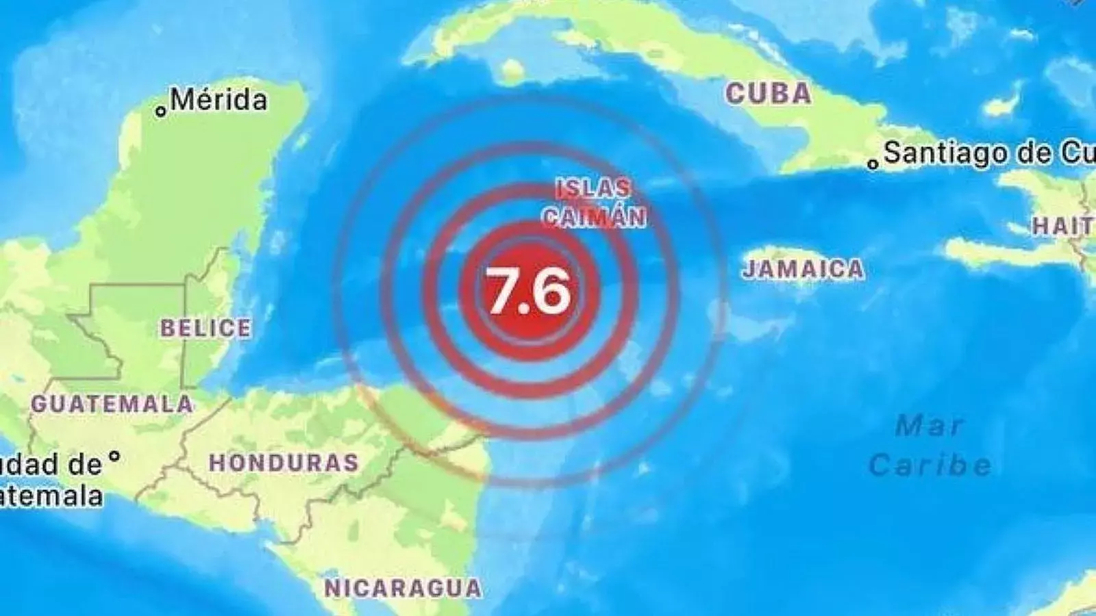 Sismo de magnitud 7.6 sacude el mar Caribe