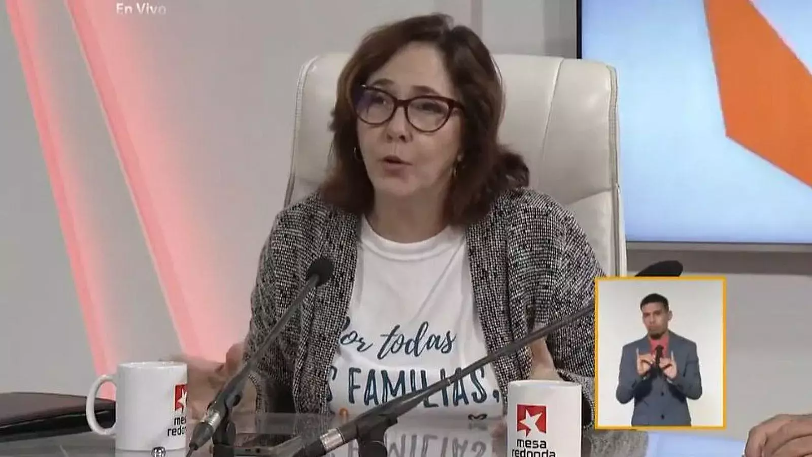Mariela Castro durante su intervención en la Mesa Redonda