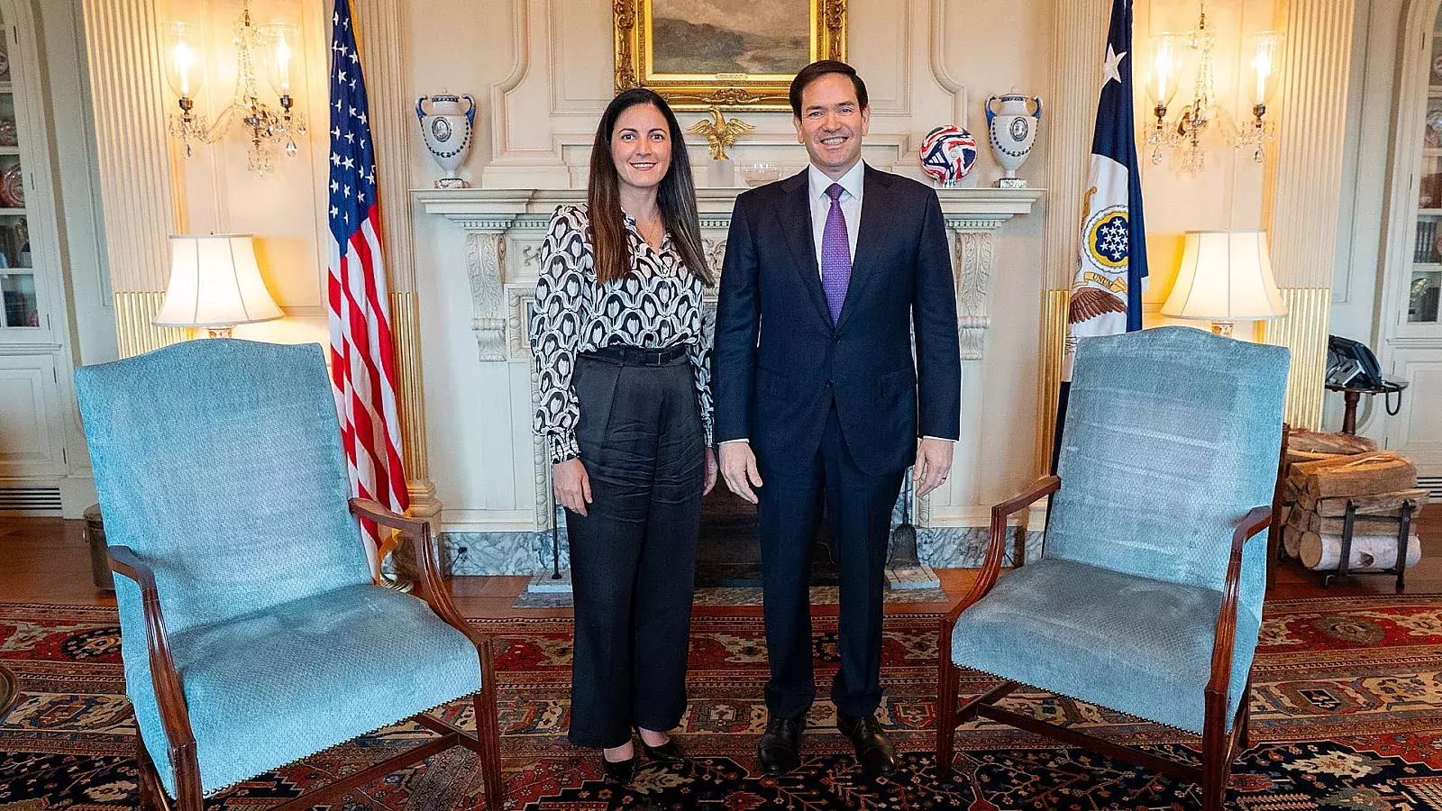 Rosa María Payá y el secretario de Estado Marco Rubio