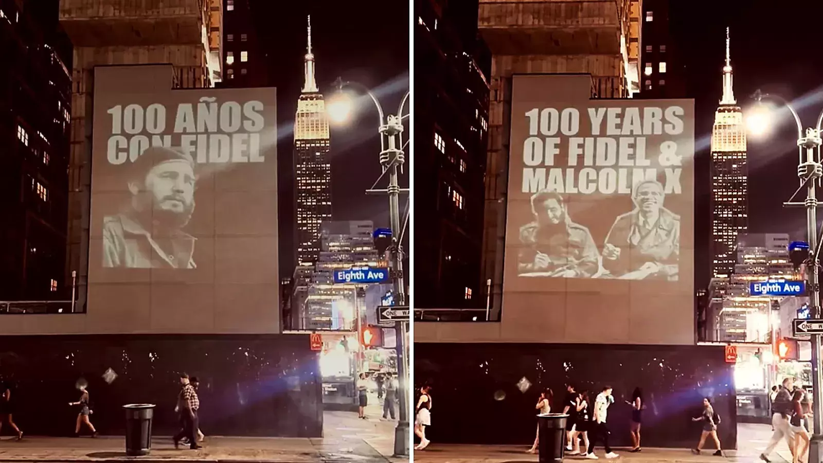 Un polémico anuncio lumínico sobre el dictador Fidel Castro aparece en Nueva York