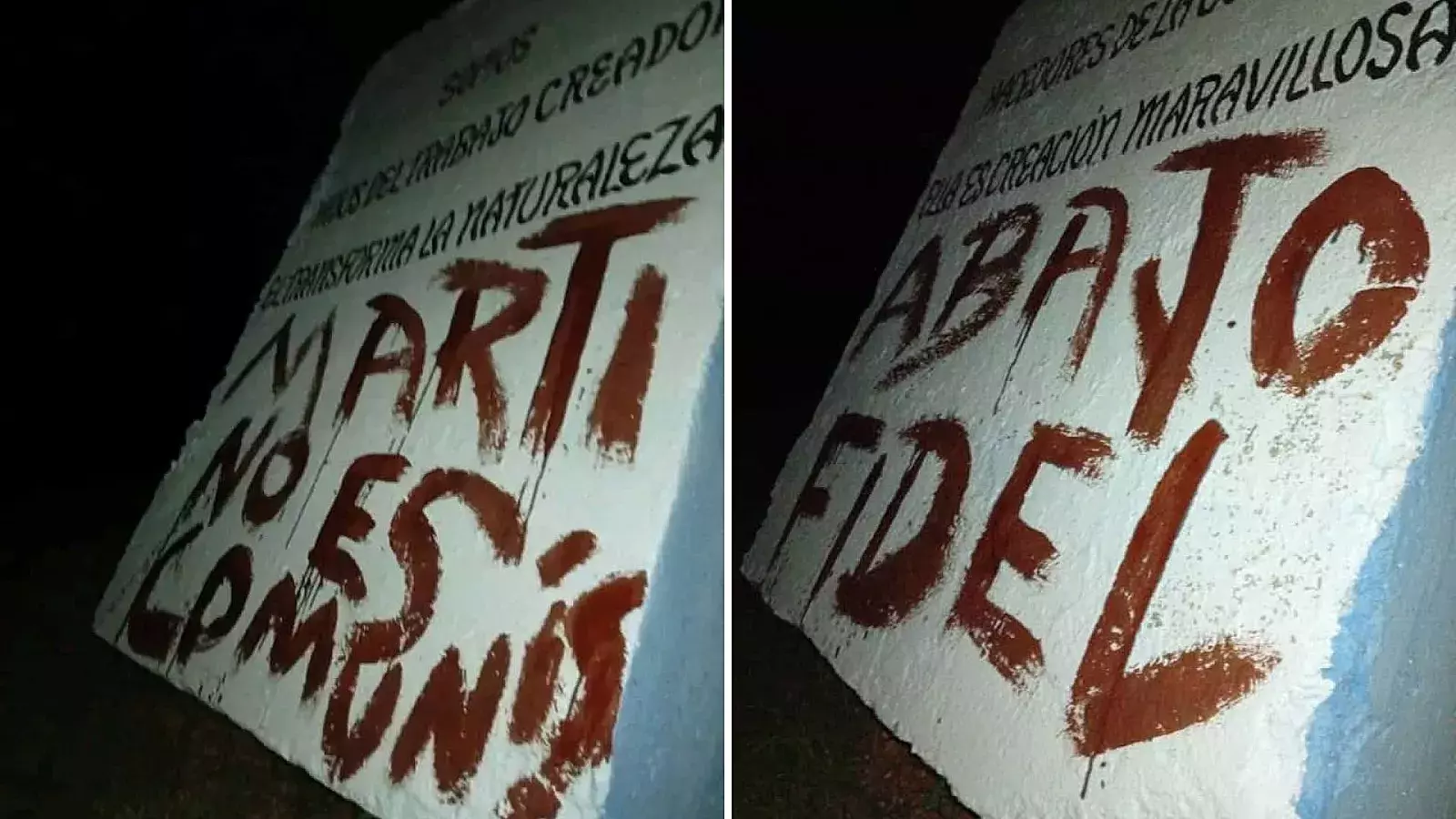 Carteles contra el dictador Fidel Castro en San Antonio de los Baños, Artemisa