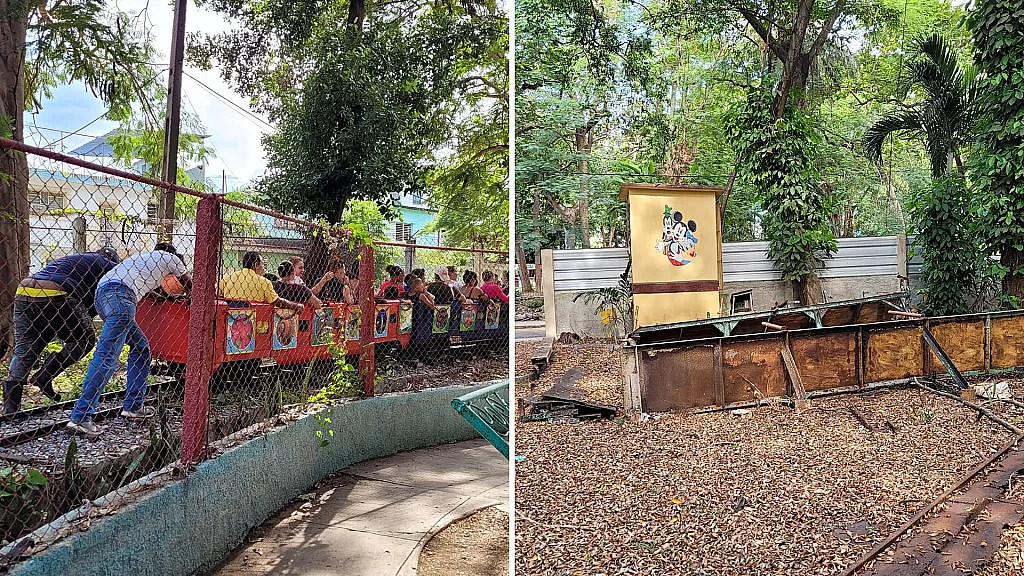 Estado de las atracciones infantiles en el Zoo de 26 en Habana