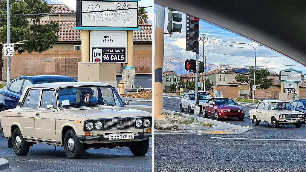 VIRAL: Lada soviético de un cubano rueda por Las Vegas