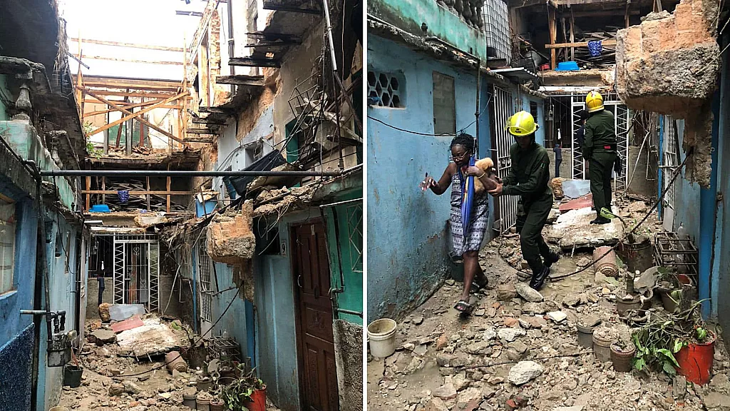 Derrumbes en Cuba como consecuencia de inundaciones