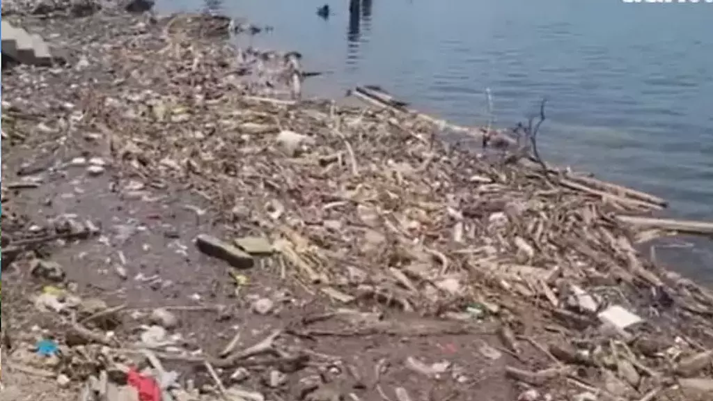 Basura en las márgenes de Regla