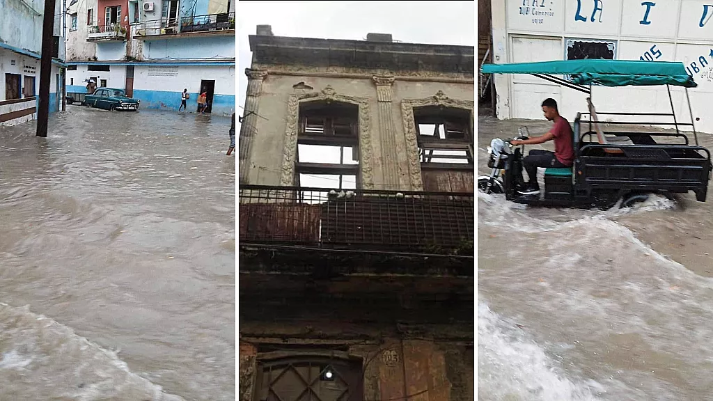 Inundaciones y derrumbes en La Habana por fuertes lluvias