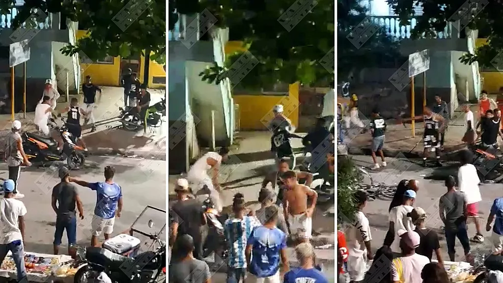 Imágenes de pelea callejera en Santiago